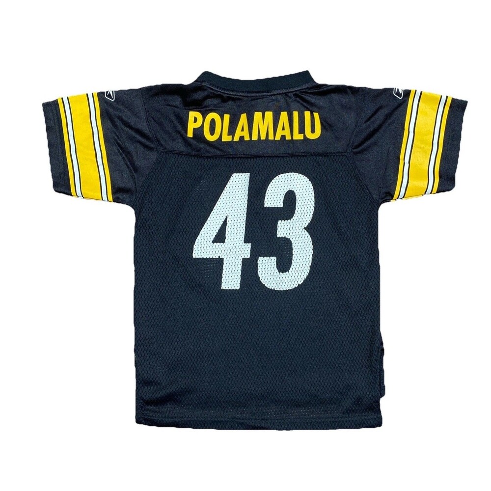 Authentic Pittsburgh Steeler Reebok NFL Black Jersey Children #43 Troy Polamalu